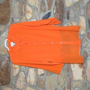 Linea by Louis Dell'Olio Silk Orange Button Down Shirt
